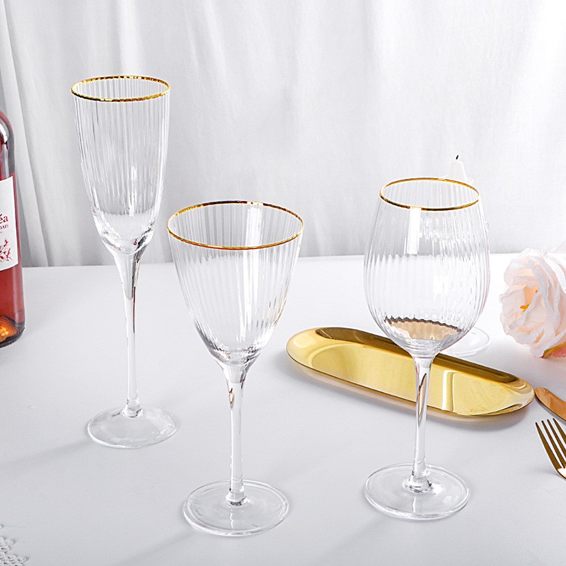 Wine Glass With Golden Rim